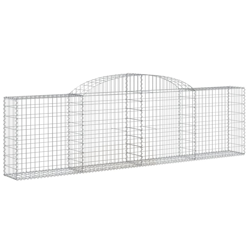 vidaXL 17 db íves horganyzott vas gabion kosár 300x30x80/100 cm