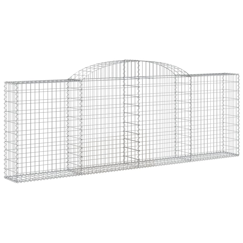 vidaXL 7 db íves horganyzott vas gabion kosár 300 x 30 x 100/120 cm
