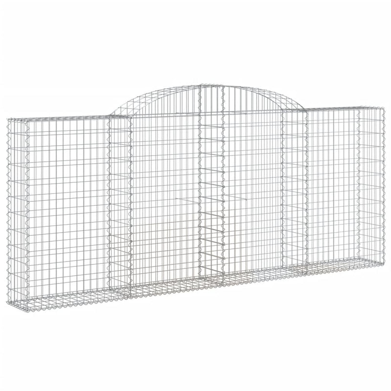 vidaXL 5 db íves horganyzott vas gabion kosár 300x30x120/140 cm