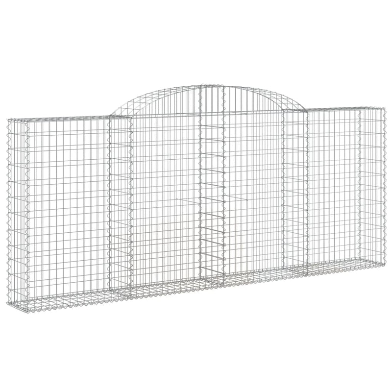 vidaXL 7 db íves horganyzott vas gabion kosár 300x30x120/140 cm