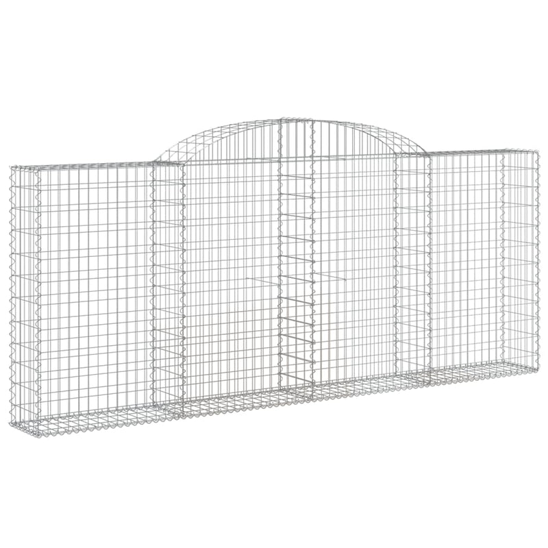 vidaXL 15 db íves horganyzott vas gabion kosár 300x30x120/140 cm
