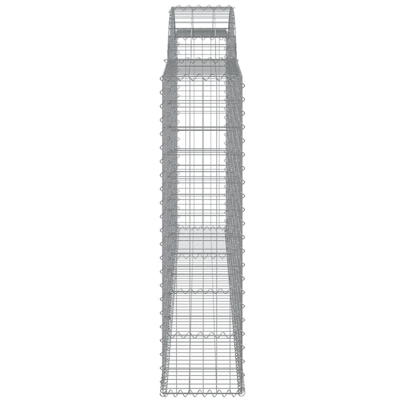 vidaXL 17 db íves horganyzott vas gabion kosár 300x30x120/140 cm