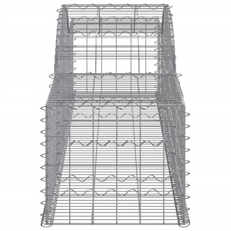 vidaXL 5 db íves horganyzott vas gabion kosár 300x50x40/60 cm