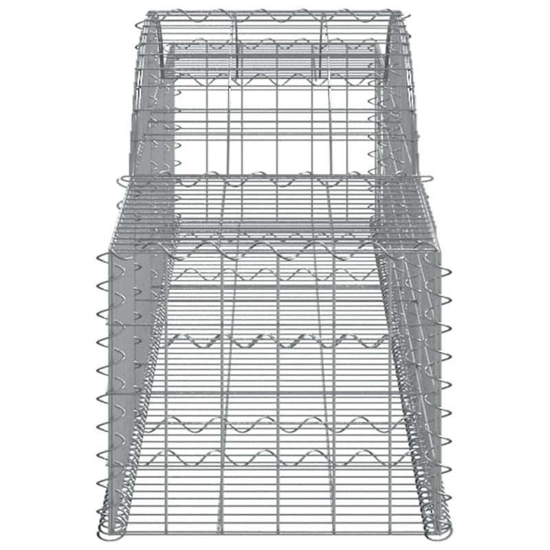vidaXL 15 db íves horganyzott vas gabion kosár 300x50x40/60 cm