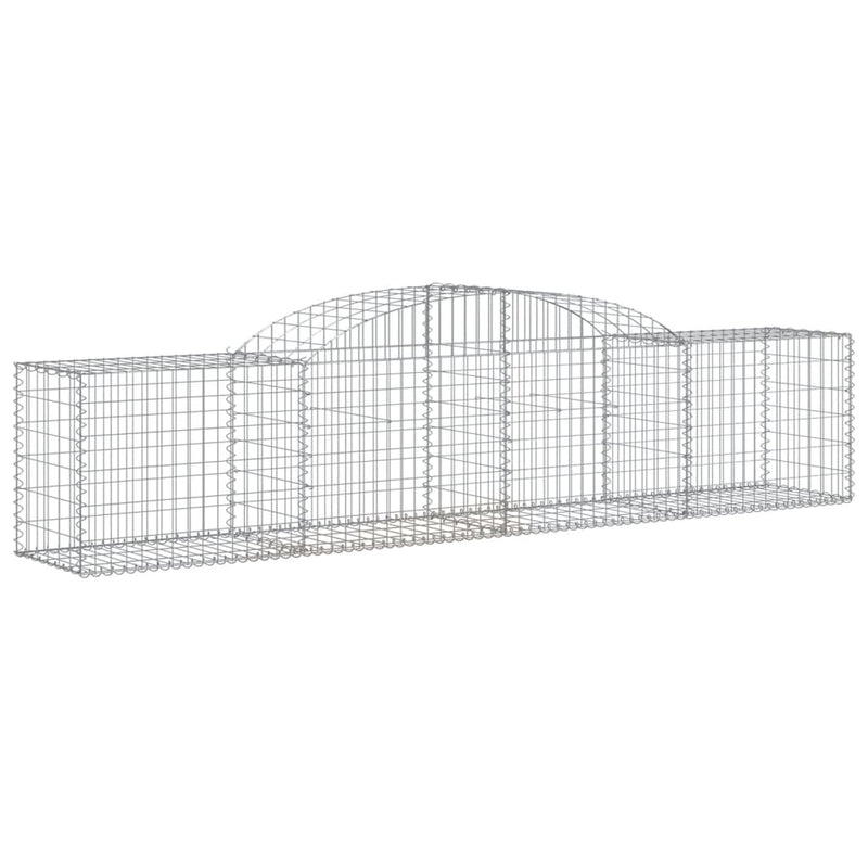 vidaXL 3 db íves horganyzott vas gabion kosár 300x50x60/80 cm