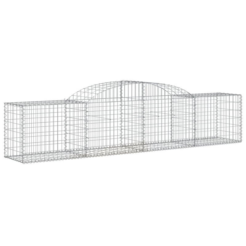 vidaXL 7 db íves horganyzott vas gabion kosár 300x50x60/80 cm