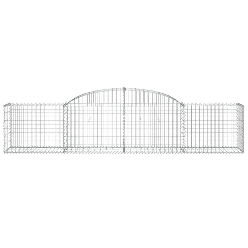 vidaXL 7 db íves horganyzott vas gabion kosár 300x50x60/80 cm