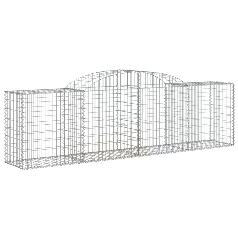 vidaXL 7 db íves horganyzott vas gabion kosár 300x50x80/100 cm