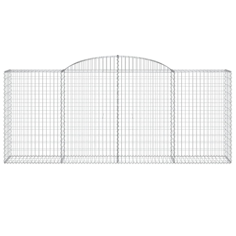 vidaXL 7 db íves horganyzott vas gabion kosár 300x50x120/140 cm