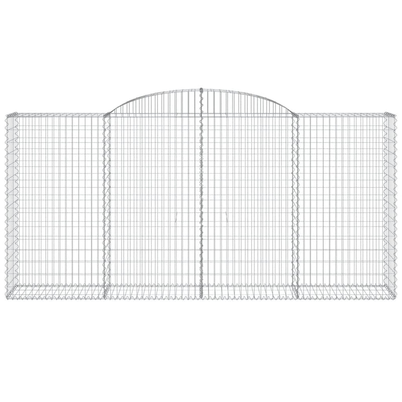 vidaXL 7 db íves horganyzott vas gabion kosár 300x50x140/160 cm