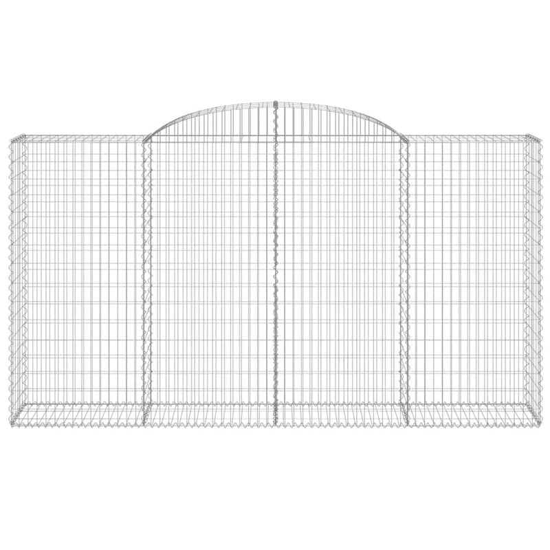 vidaXL 7 db íves horganyzott vas gabion kosár 300x50x160/180 cm