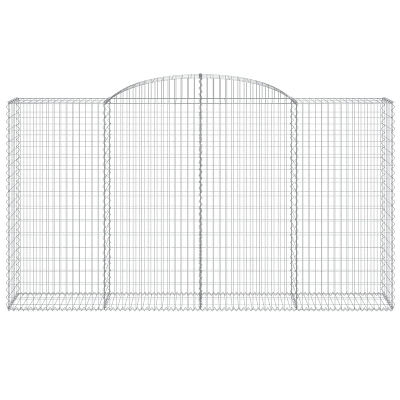vidaXL 9 db íves horganyzott vas gabion kosár 300x50x160/180 cm