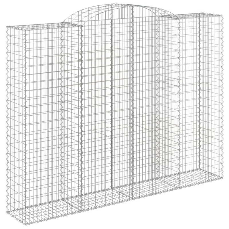 vidaXL 7 db íves horganyzott vas gabion kosár 300x50x220/240 cm