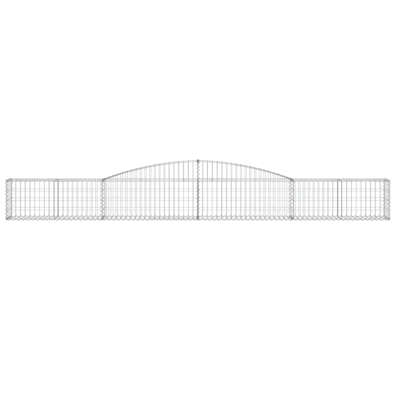vidaXL 3 db íves horganyzott vas gabion kosár 400x30x40/60 cm