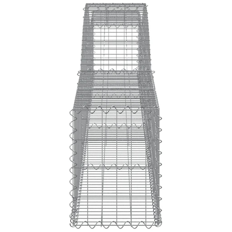 vidaXL 7 db íves horganyzott vas gabion kosár 400x30x40/60 cm