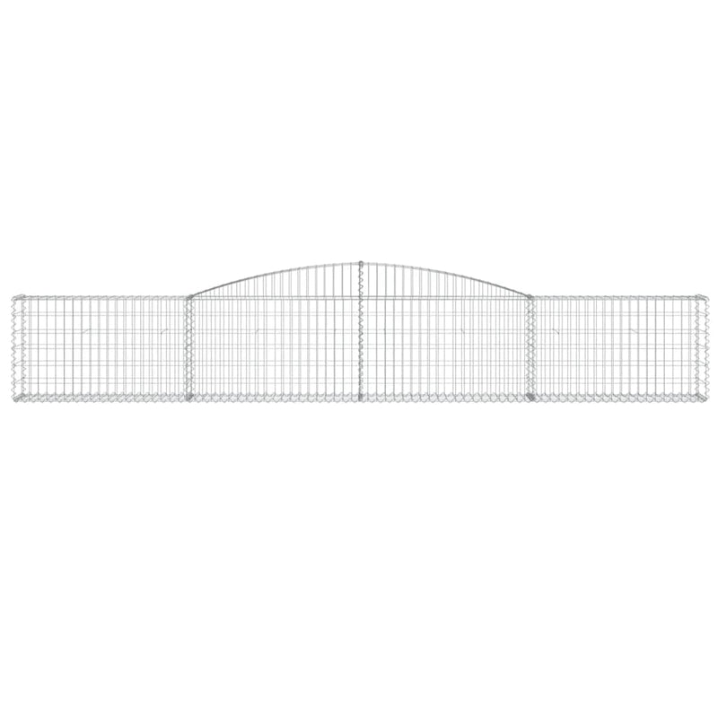 vidaXL 3 db íves horganyzott vas gabion kosár 400x30x60/80 cm