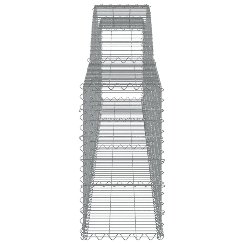 vidaXL 3 db íves horganyzott vas gabion kosár 400x30x60/80 cm