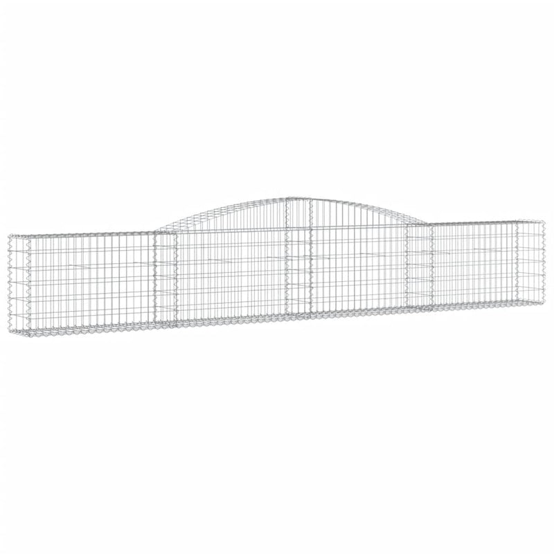 vidaXL 5 db íves horganyzott vas gabion kosár 400x30x60/80 cm