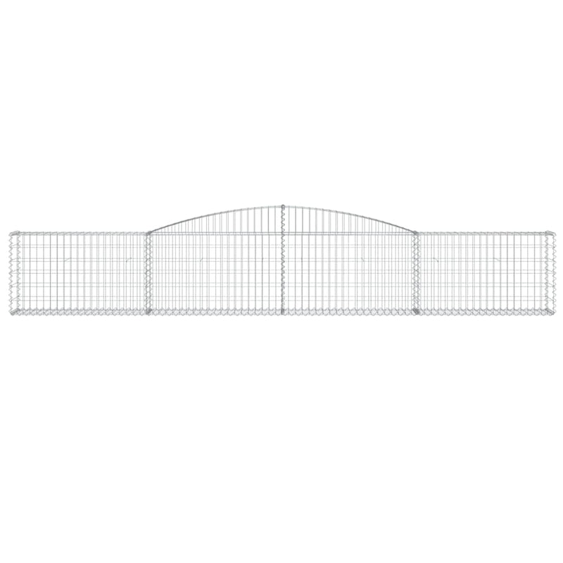 vidaXL 7 db íves horganyzott vas gabion kosár 400x30x60/80 cm