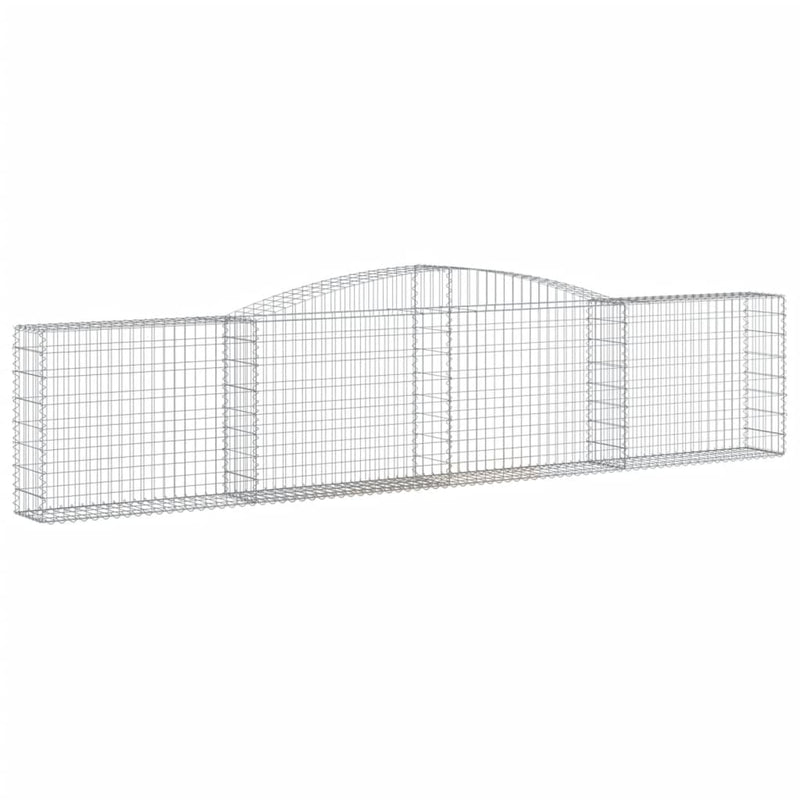 vidaXL 3 db íves horganyzott vas gabion kosár 400x30x80/100 cm