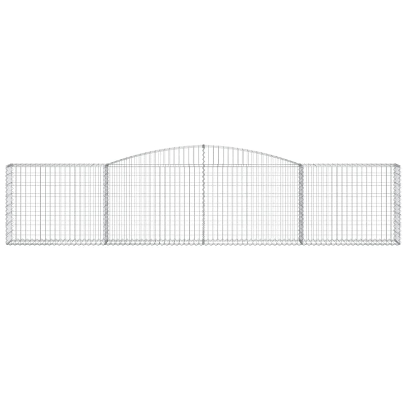 vidaXL 3 db íves horganyzott vas gabion kosár 400x30x80/100 cm