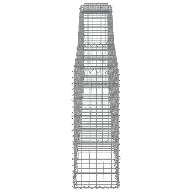 vidaXL 7 db íves horganyzott vas gabion kosár 400x30x80/100 cm