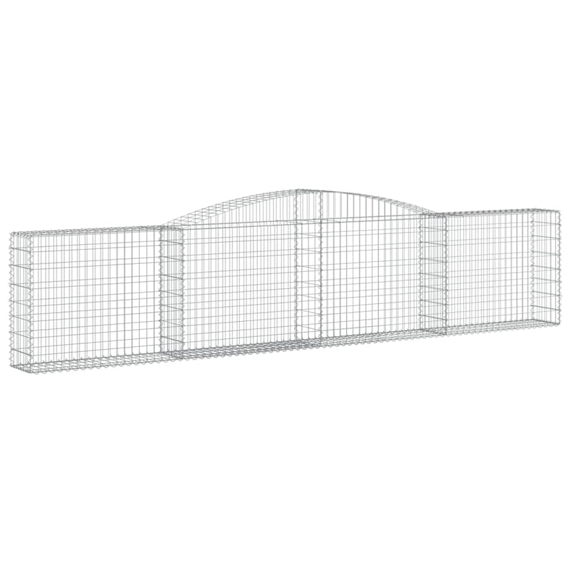 vidaXL 9 db íves horganyzott vas gabion kosár 400x30x80/100 cm