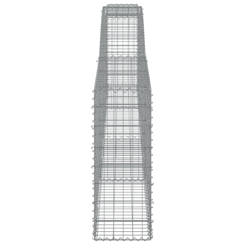 vidaXL 15 db íves horganyzott vas gabion kosár 400x30x80/100 cm