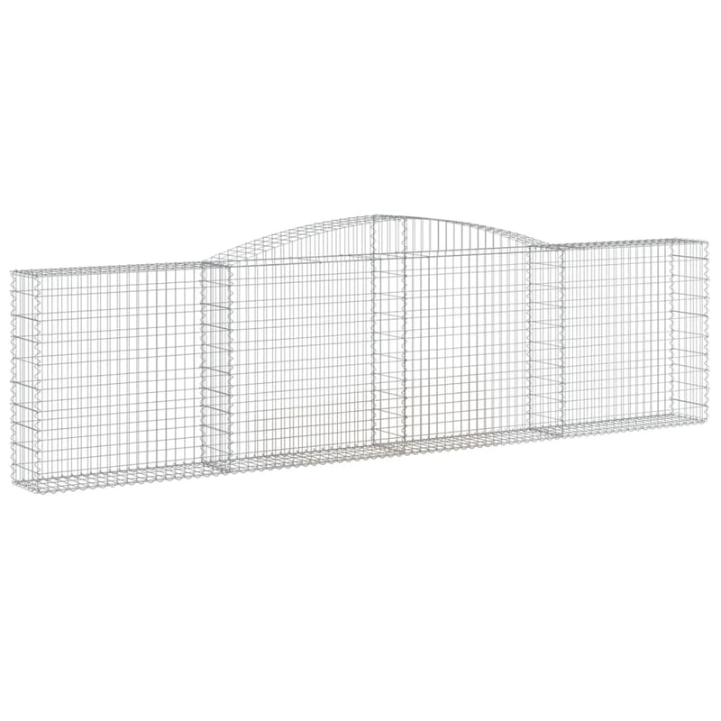 vidaXL 3 db íves horganyzott vas gabion kosár 400x30x100/120 cm