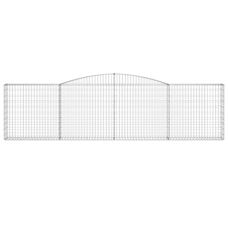 vidaXL 3 db íves horganyzott vas gabion kosár 400x30x100/120 cm