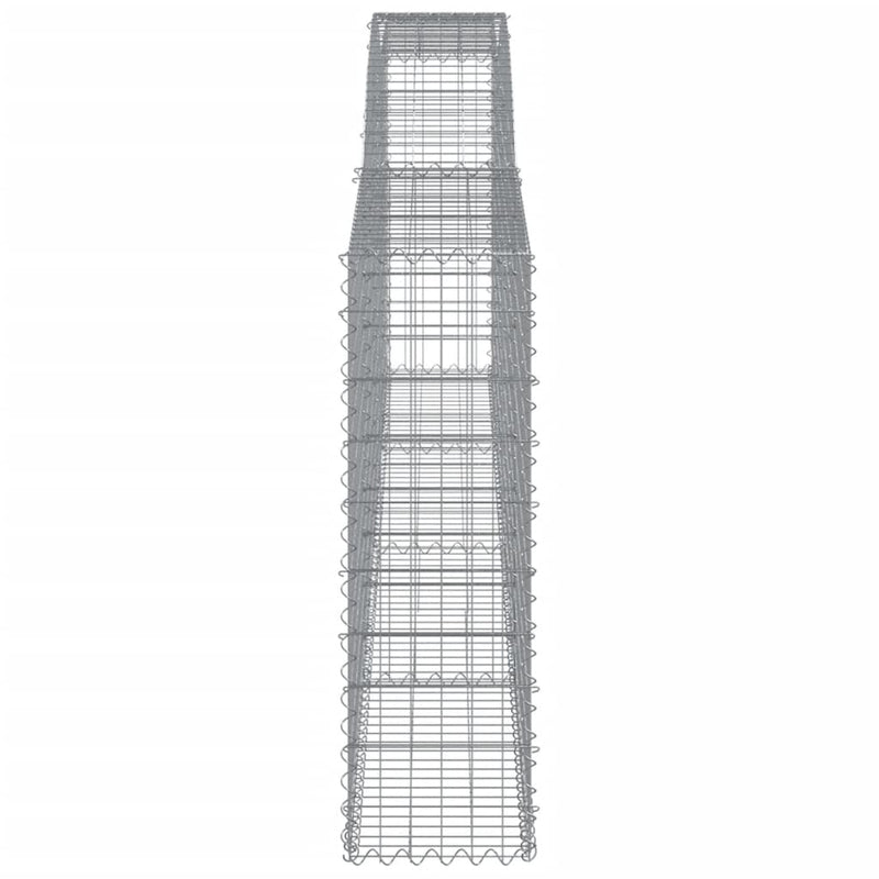 vidaXL 3 db íves horganyzott vas gabion kosár 400x30x100/120 cm