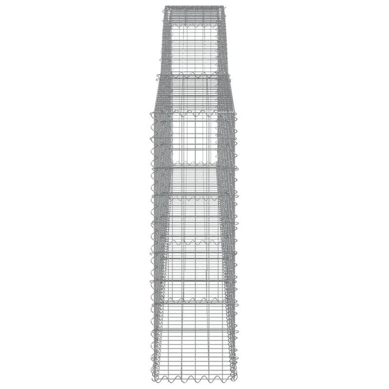 vidaXL 9 db íves horganyzott vas gabion kosár 400x30x100/120 cm
