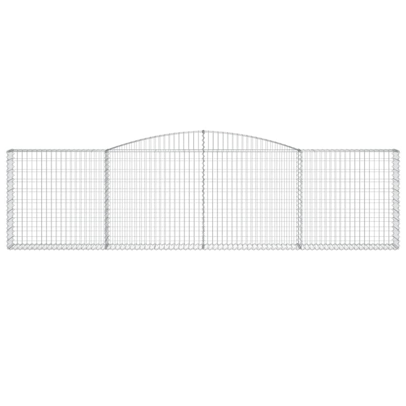 vidaXL 25 db íves horganyzott vas gabion kosár 400x30x100/120 cm