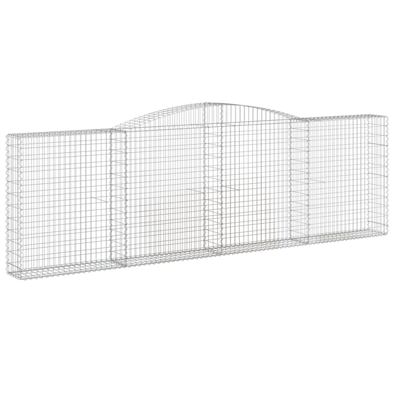vidaXL 7 db íves horganyzott vas gabion kosár 400x30x120/140 cm