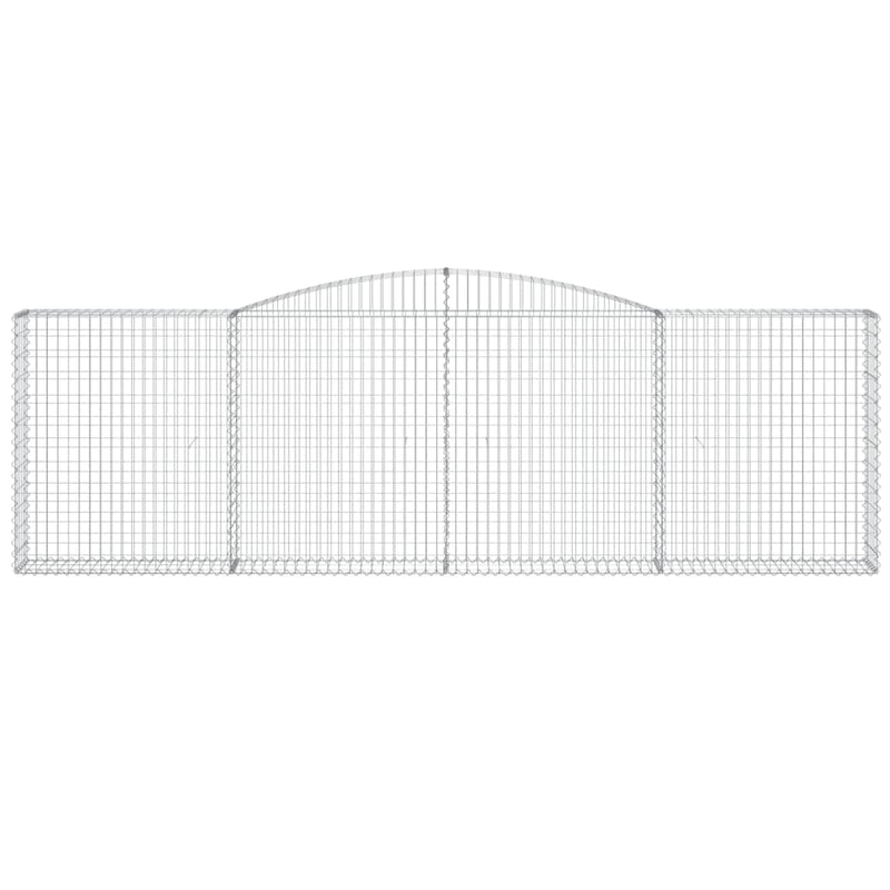 vidaXL 7 db íves horganyzott vas gabion kosár 400x30x120/140 cm