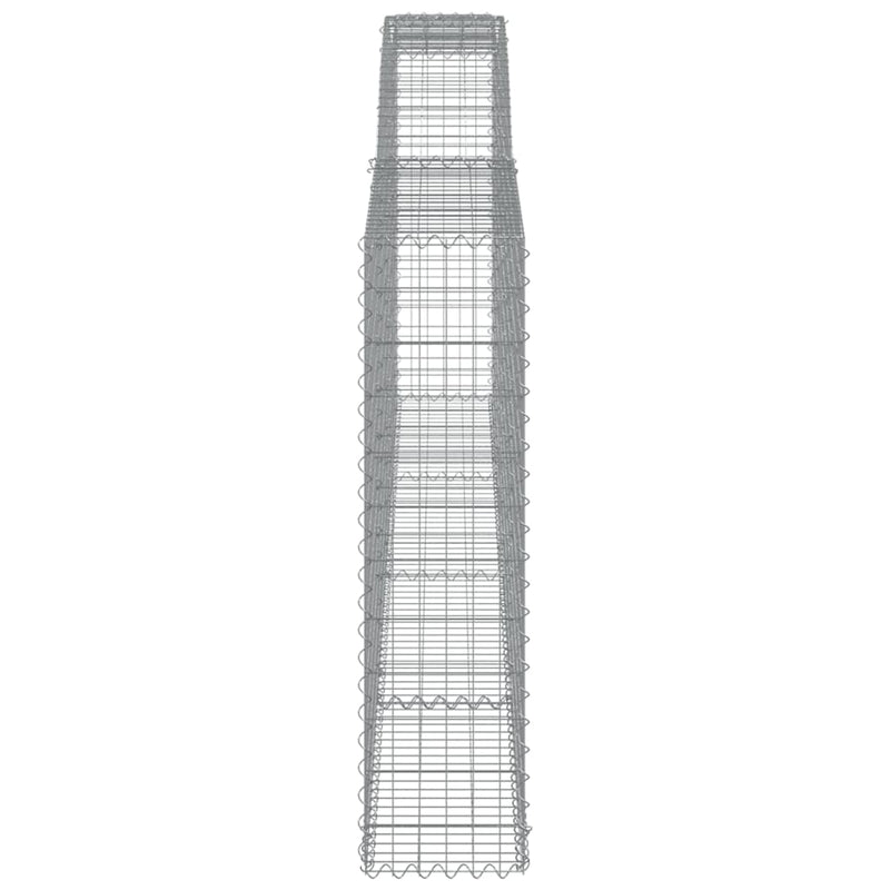 vidaXL 9 db íves horganyzott vas gabion kosár 400x30x120/140 cm