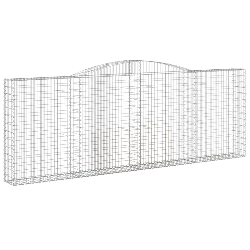vidaXL 3 db íves horganyzott vas gabion kosár 400x30x140/160 cm