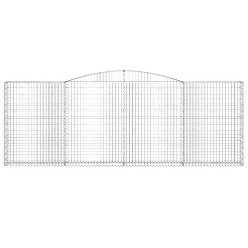 vidaXL 3 db íves horganyzott vas gabion kosár 400x30x140/160 cm