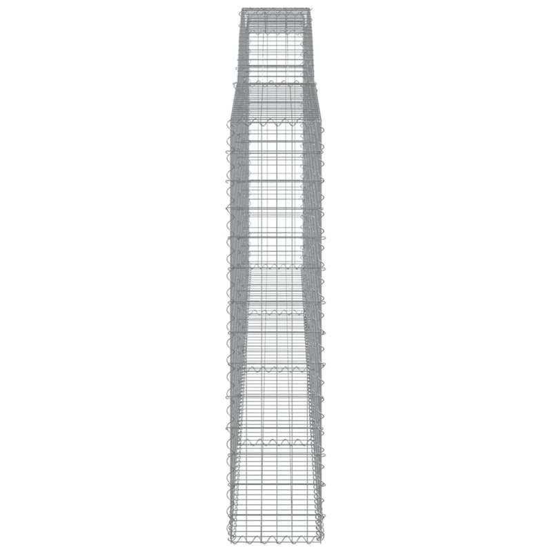 vidaXL 3 db íves horganyzott vas gabion kosár 400x30x140/160 cm