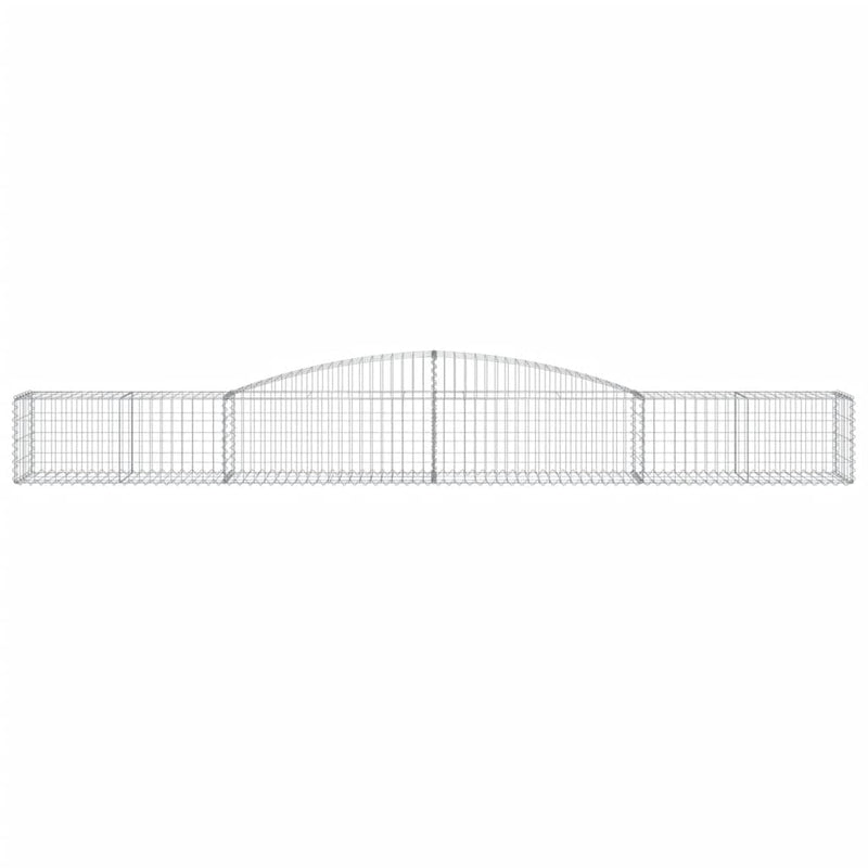 vidaXL 3 db íves horganyzott vas gabion kosár 400x50x40/60 cm