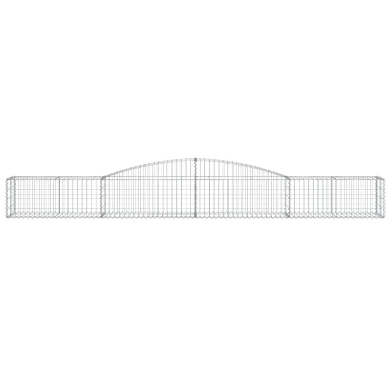 vidaXL 9 db íves horganyzott vas gabion kosár 400x50x40/60 cm