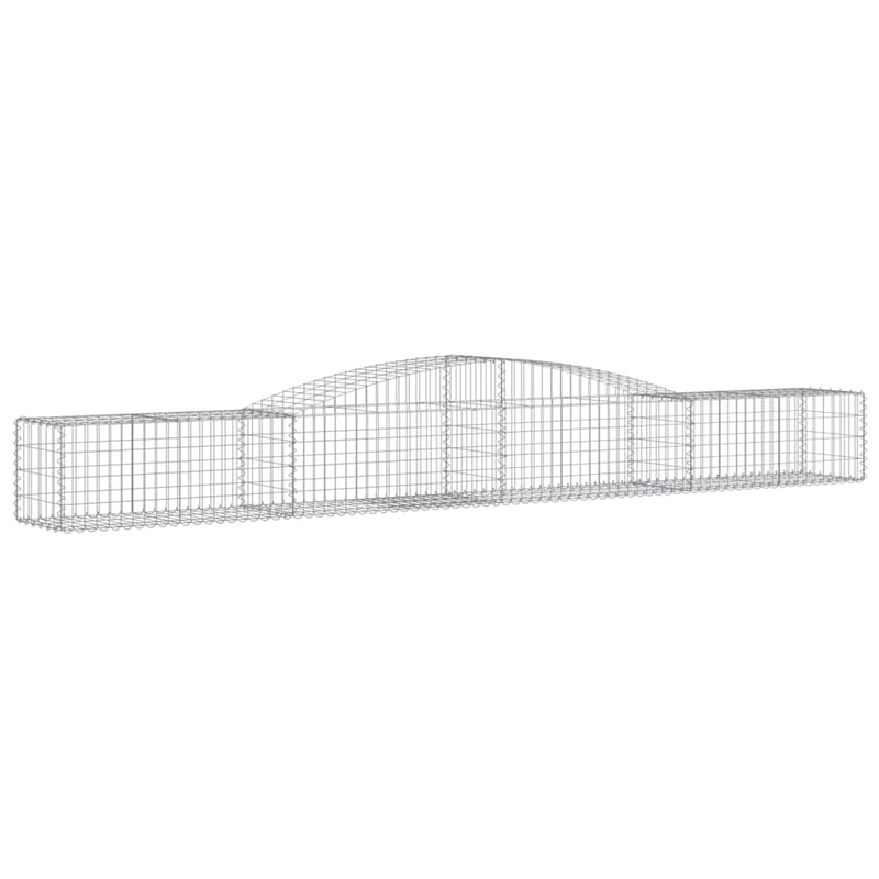 vidaXL 15 db íves horganyzott vas gabion kosár 400x50x40/60 cm