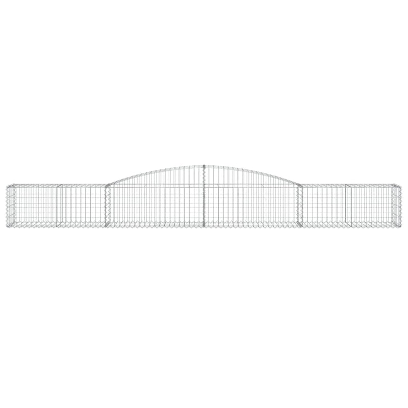 vidaXL 15 db íves horganyzott vas gabion kosár 400x50x40/60 cm