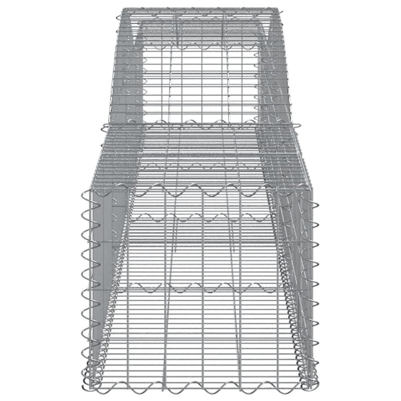 vidaXL 15 db íves horganyzott vas gabion kosár 400x50x40/60 cm