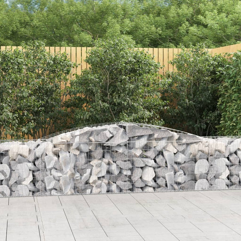 vidaXL 3 db íves horganyzott vas gabion kosár 400x50x60/80 cm
