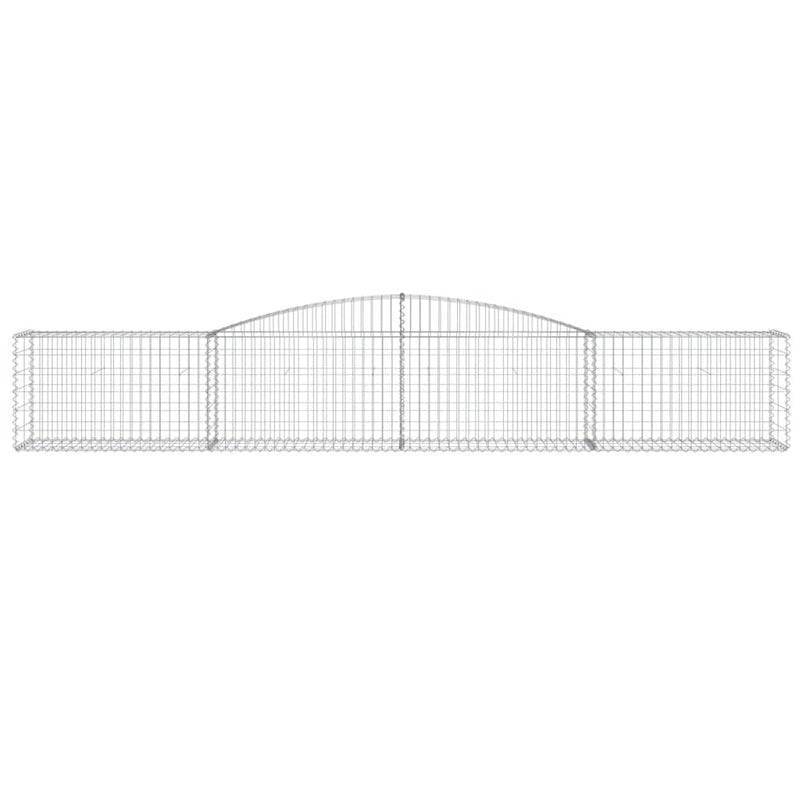 vidaXL 5 db íves horganyzott vas gabion kosár 400x50x60/80 cm