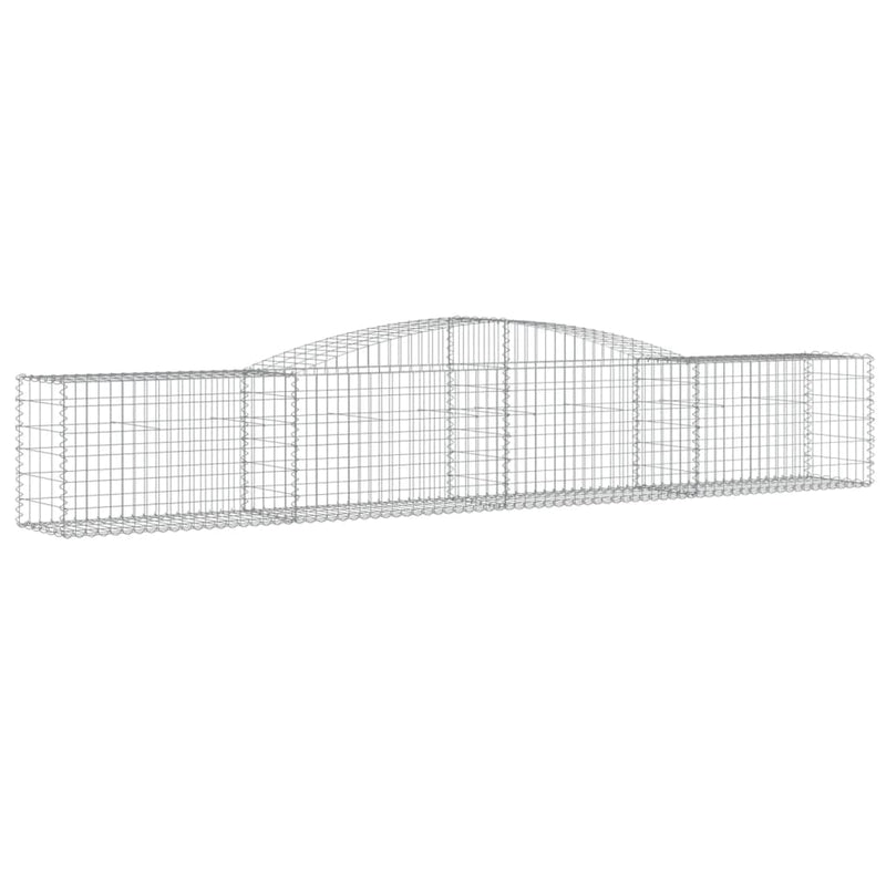 vidaXL 7 db íves horganyzott vas gabion kosár 400x50x60/80 cm