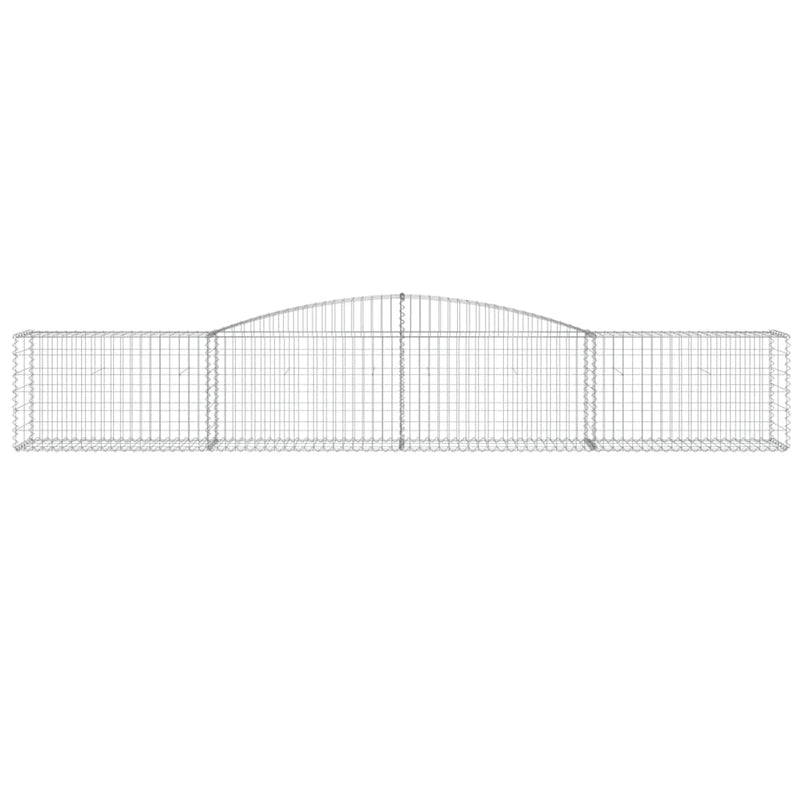 vidaXL 7 db íves horganyzott vas gabion kosár 400x50x60/80 cm