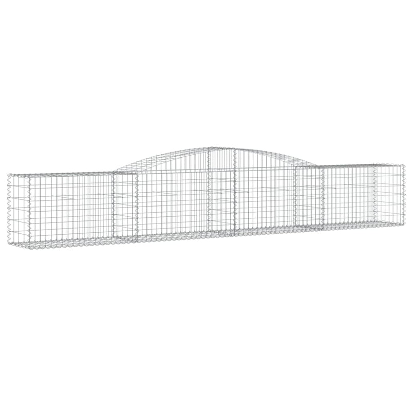 vidaXL 15 db íves horganyzott vas gabion kosár 400x50x60/80 cm