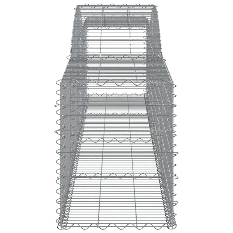 vidaXL 15 db íves horganyzott vas gabion kosár 400x50x60/80 cm